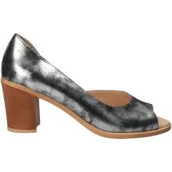 Pantofi Femei, piele, elegant, argintiu