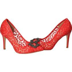 Pantofi Femei Dantela Eleganti Rosii