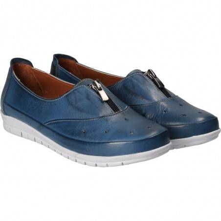 Pantofi trendy, albastri, piele naturala, Da Vinci