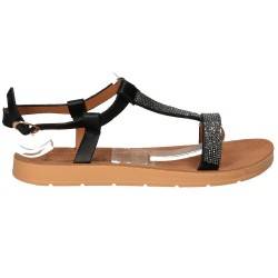 Sandale negre cu strasuri, marca Mellisa