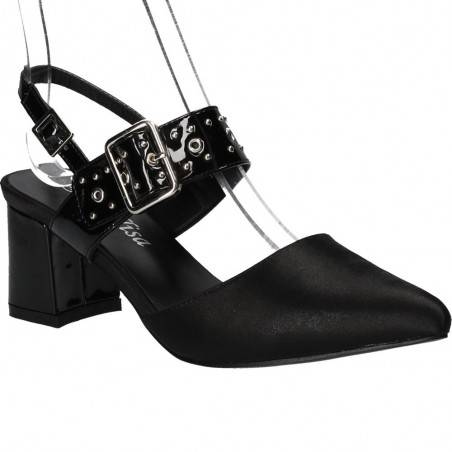 Pantofi de vară din satin, negre, marca Mellisa