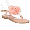 Sandale flip flops roz, cu floare satin, marca Mellisa