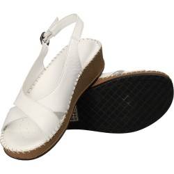 Sandale albe, din piele naturala, marca Donna Style