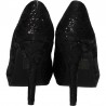 Pantofi de vara, sclipici negru, pentru femei