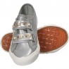 Sneakers argintii, cu scai, pentru copii