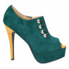 Pantofi femei, extravaganti, verzi cu capse