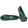 Pantofi dama, fashion cu platforma, decupati gri cu verde