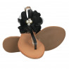 Sandale flip flops, cu floare mare