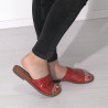Papuci rosii, stil vintage, pentru femei