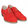 Pantofi barbati casual-eleganti, din piele naturala intoarsa, rosii