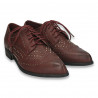 Pantofi casual dama, cu tinte metalice si varf ascutit, bordeaux - W52