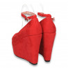 Pantofi glami dama, cu bareta si platforma foarte inalta, rosii - LS371