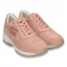 Sneakers dama, casual, imitatie velur, roz - W74