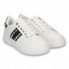 Sneakers dama casual, cu tinte, alb-negru - W80