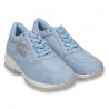 Sneakers dama, casual, imitatie velur, albastru deschis - W82