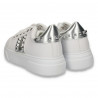 Sneakers dama casual, cu tinte, alb-argintiu - W86