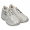 Sneakers dama, casual, imitatie velur, argintiu - W87
