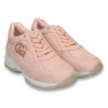 Sneakers dama, casual, imitatie velur, roz - W98