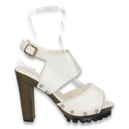 Sandale fashion, pentru dama, albe - LS406