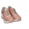 Pantofi casual dama, din piele, cu siret si platforma, roz - W231