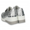 Pantofi casual dama, din piele, cu siret si platforma, argintiu - W233