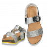 Sandale argintii pentru fete, cu glitter - W380