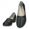 Pantofi dama din piele, cu decupaje, bleumarin - W392