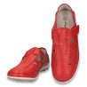 Pantofi casual dama, din piele, cu decupaje, rosii - W394