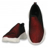 Sneakers sport, slip-on, pentru femei, negru-rosu - W434