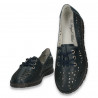 Pantofi din piele pentru dama, cu siret si decupaje, albi - W448
