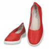 Pantofi dama din piele, cu perforatii, rosii - W451