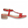 Sandale elegante din piele lacuita, cu toc mic, rosii - W507