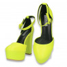 Pantofi femei extravaganti, cu toc inalt, verde neon - W573