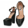 Pantofi femei extravaganti, cu toc inalt, negri - W575
