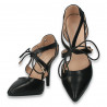 Pantofi eleganti, cu siret si toc stiletto, negri - W590