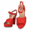 Sandale elegante, cu toc gros, rosii - W596