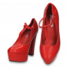 Pantofi femei, cu platforma si toc inalt, rosii - W638