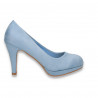 Pantofi eleganti, cu platforma mica, albastru deschis - W644