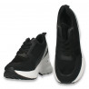 Sneakers casual dama, cu talpa groasa, negru-argintiu - W673