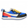 Sneakers colorati pentru dama, cu talpa subtire, albastru-negru - W674