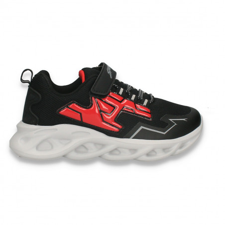Pantofi sport pentru baieti, negru-rosu - W766