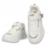 Pantofi sport pentru copii, din piele ecologica, albi - W767