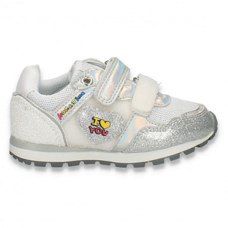 Pantofi sport, pentru fetite, argintii - W779