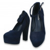 Pantofi femei, cu bareta si toc inalt, bleumarin - W834
