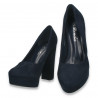 Pantofi femei, cu toc inalt, gros, bleumarin - W836