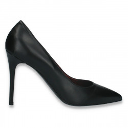 Pantofi stiletto, cu toc inalt, model clasic, negru - W885