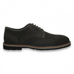 Pantofi stil Oxford pentru barbati, din piele intoarsa, gri - W938