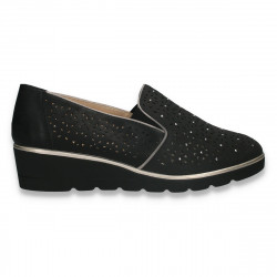 Pantofi pentru femei, cu perforatii, negri - W981