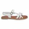 Sandale din piele pentru femei, albe - W986