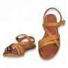 Sandale din piele pentru femei, galben - W987